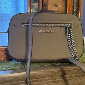 Michael Kors Taupe Crossbody Bag with Chain